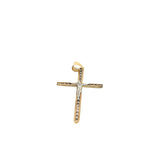 10k Two Tone Crucifix Pendant 1 Gram